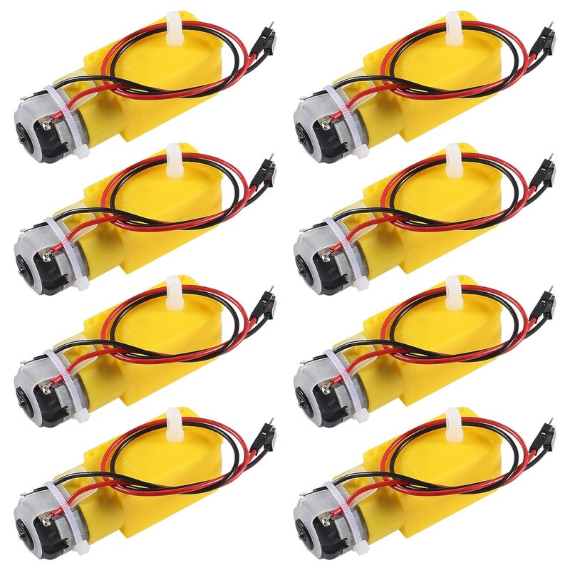 ACEIRMC 8pcs TT DC Gearbox Motor Dual Shaft 3-6V Gear Motor 200RPM Ratio 1:48 Shaft Motor with 2.54mm Wire for Arduino Smart Car Robot - Image 1